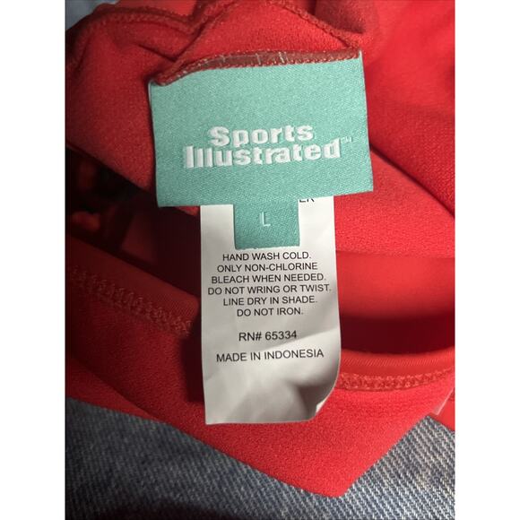 Sports Illustrated Swimsuit String Tie Side Bikini Bottom Flame Red Size L - Picture 8 of 15